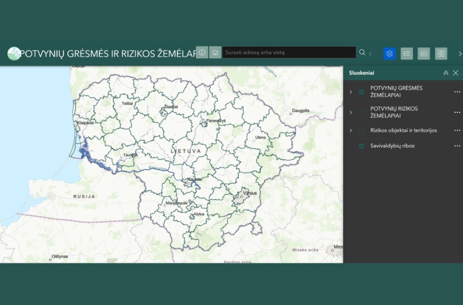Apie galimas potvynių grėsmes ir rizikas – interaktyviuose žemėlapiuose 