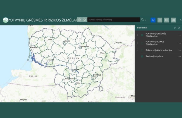 Apie galimas potvynių grėsmes ir rizikas – interaktyviuose žemėlapiuose 