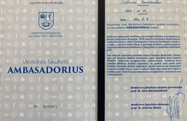 Jonavos ligoninės vadovas tapo LSMU Medicinos fakulteto ambasadoriumi: atvers daugiau galimybių Jonavos moksleiviams