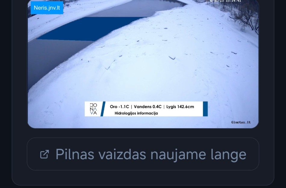 Vyriausybė patvirtino valstybinį potvynio rizikos valdymo priemonių planą. Jonavoje Neries lygį stebėkite tiesiogiai