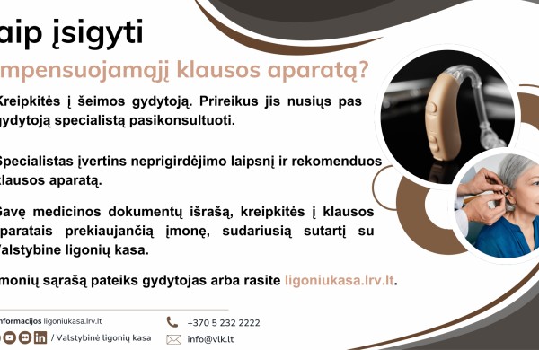 Klausos aparatai pernai buvo kompensuoti beveik 13 tūkstančių gyventojų