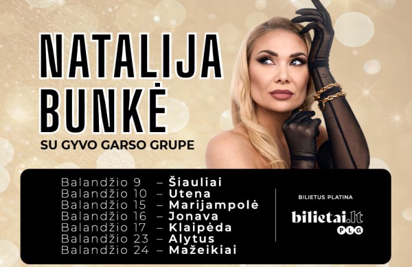 Natalija Bunkė su gyvo garso grupe Jonavoje