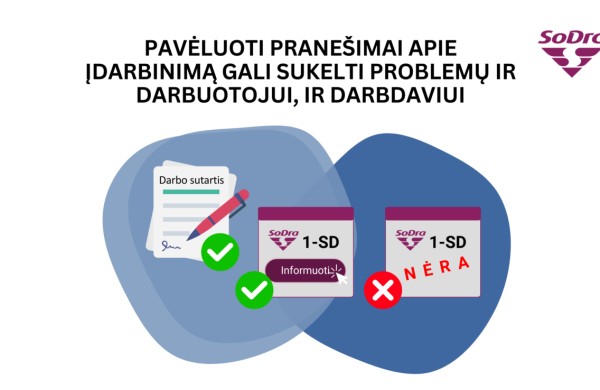 Pavėluoti pranešimai apie įdarbinimą gali sukelti problemų ir darbuotojui, ir darbdaviui