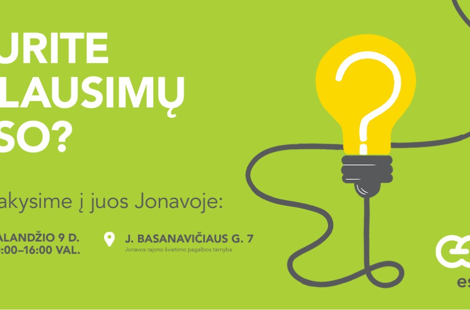 ESO išvažiuojamoji konsultacija: balandžio 9-ąją – susitikimas su Jonavos gyventojais