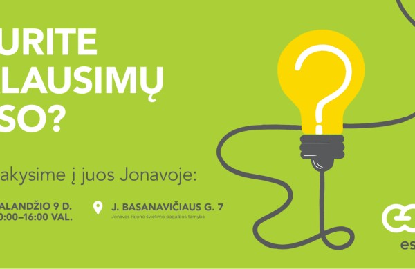 ESO išvažiuojamoji konsultacija: balandžio 9-ąją – susitikimas su Jonavos gyventojais