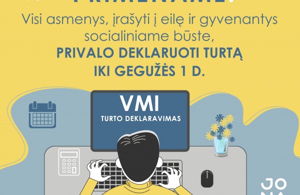 Dėl turto deklaravimo: svarbi informacija socialinio būsto gyventojams Jonavoje