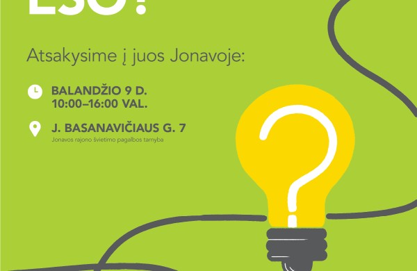 ESO tęsia išvažiuojamąsias konsultacijas: balandžio 9 d. – susitikimas su Jonavos gyventojais