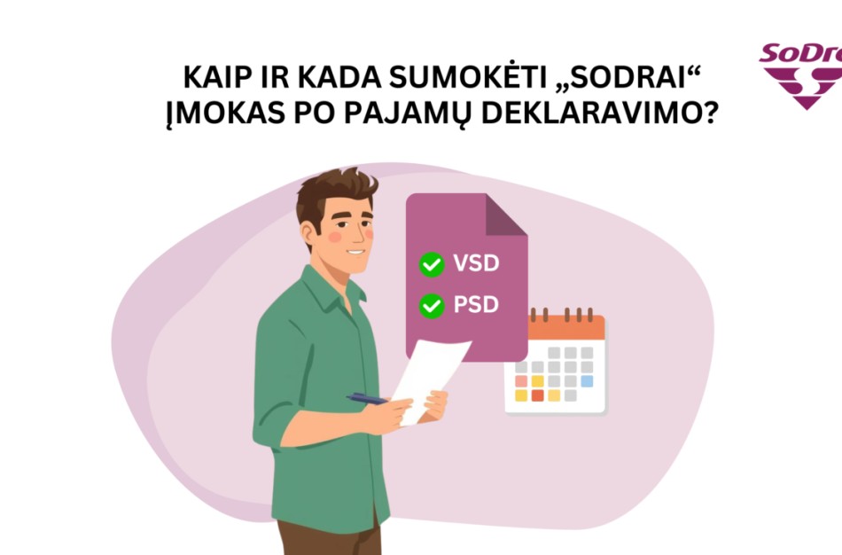 Savarankiškai dirbantiems: kaip ir kada sumokėti „Sodrai“ po pajamų deklaravimo