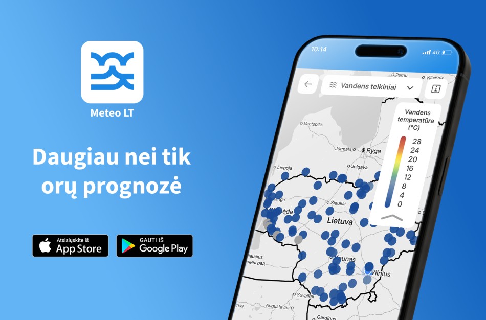 Nuo šiandien - unikalus funkcionalumas „Meteo LT“ orų programėlėje
