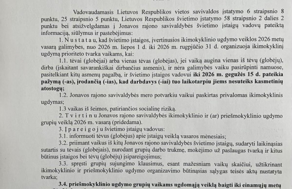 Priešmokyklinukų vasarą darželiuose - atnaujinta tvarka sukėlė klausimų Jonavos tėvams
