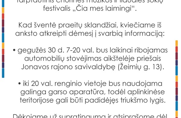Jonava ruošiasi festivaliui „Čia mes laimingi“: svarbi informacija gyventojams