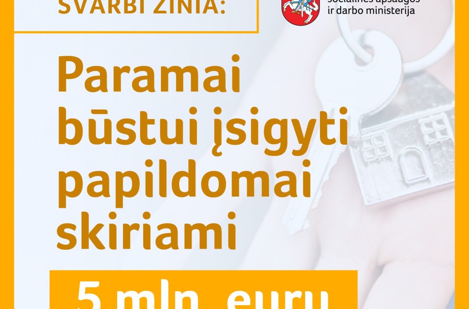 Po gyventojų pasipiktinimo - papildomi 5 milijonai eurų paramai būstui