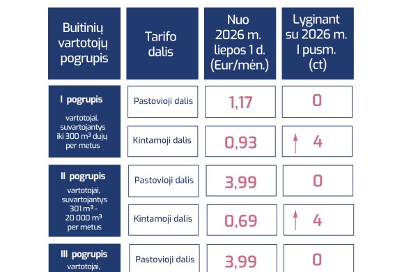 Didėja visuomeniniai elektros ir gamtinių dujų tarifai buitiniams vartotojams