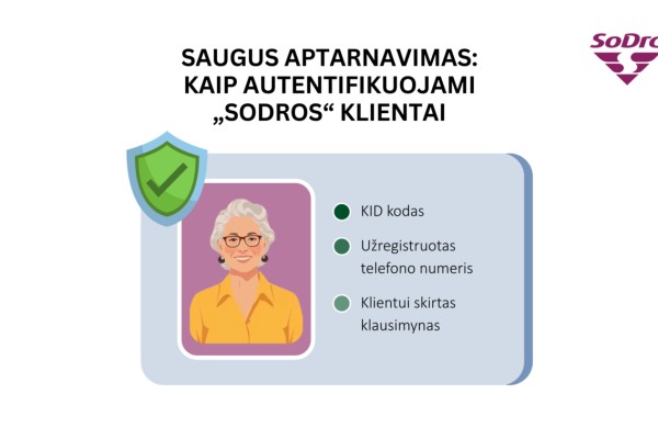 Saugus aptarnavimas: kaip autentifikuojami „Sodros“ klientai