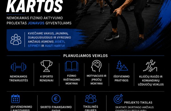 Jonavoje startuoja projektas „MFIT Aktyvios kartos“ – gyventojų laukia nemokamos treniruotės, sporto renginiai ir aktyvios veiklos