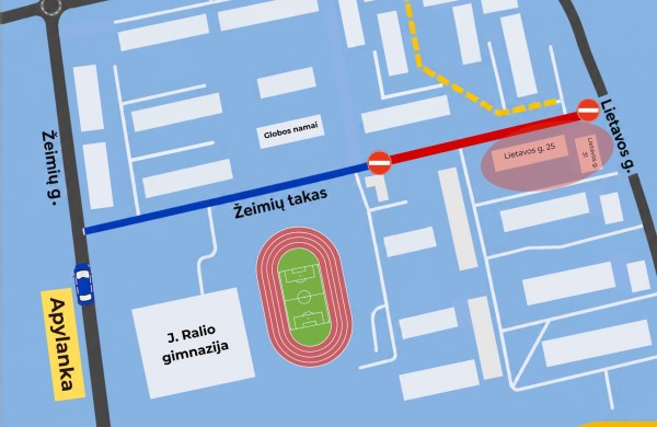 Planuojami eismo ribojimai dėl Žeimių tako g. remonto darbų