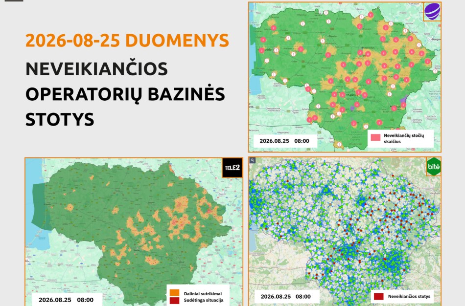 RRT atnaujina informaciją: ryšio situacija šalyje toliau gerėja, tačiau atkūrimo darbai dar tęsiami