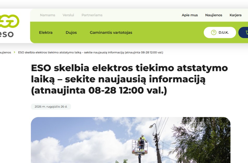 Vakar žadėjo elektrą šiandien, šiandien žada rytoj: jonaviečiams elektros atkūrimo teks laukti dar vieną dieną?