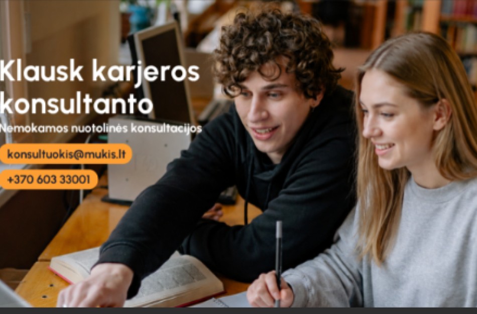 8–12 klasių mokiniams – nemokamos karjeros konsultacijos: startuoja MUKIS konsultavimo karjerai linija