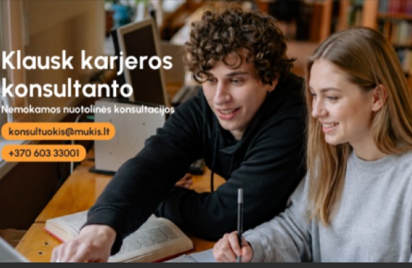 8–12 klasių mokiniams – nemokamos karjeros konsultacijos: startuoja MUKIS konsultavimo karjerai linija