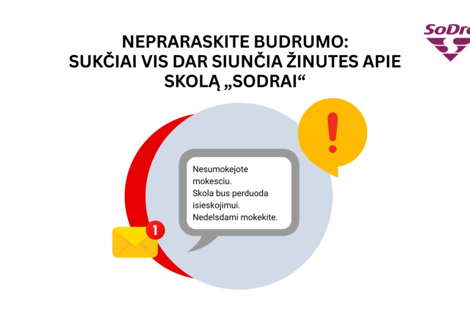 Sukčiai vis dar siunčia žinutes apie skolą „Sodrai“