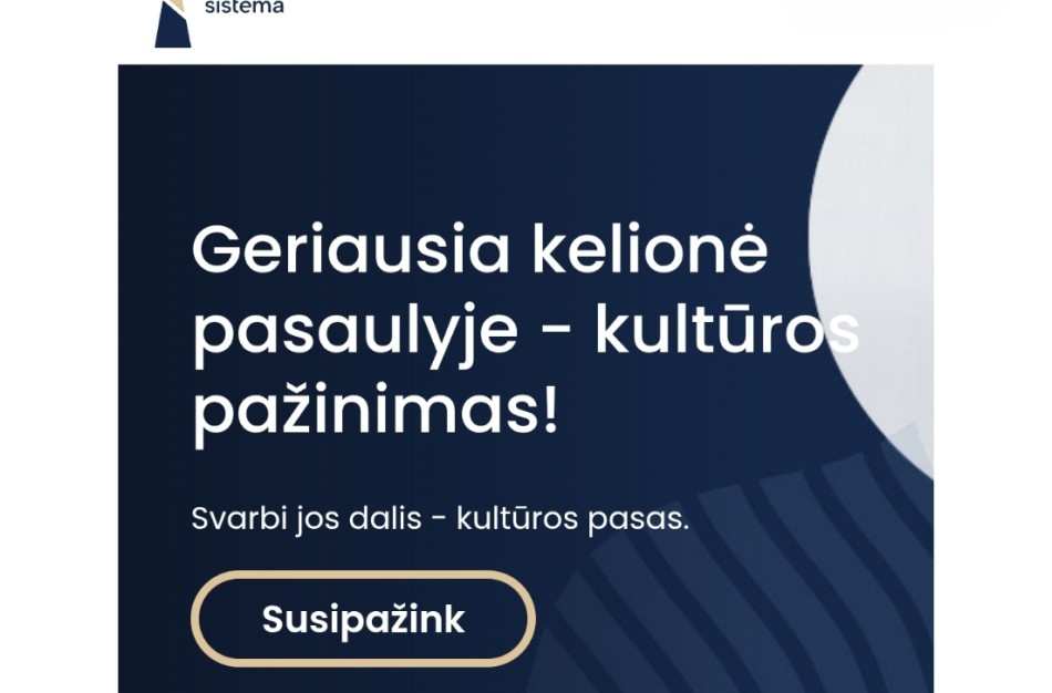 Spalį – kvietimas teikti paraiškas Kultūros paso veiklų atrankai