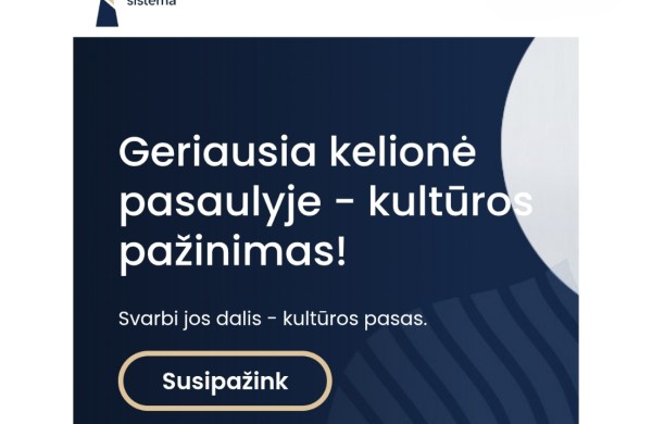 Spalį – kvietimas teikti paraiškas Kultūros paso veiklų atrankai