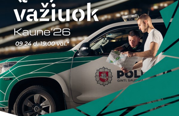 Kauno apskrities policija kviečia į naktines orientacines „(Įsi)važiuok Kaune’26“
