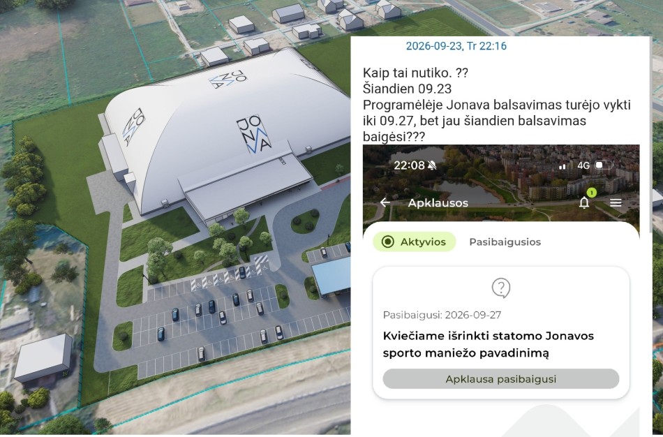 „Balsavimas baigėsi?“ Jonaviečiai liko sutrikę dėl programėlėje „Jonava“ pasirodžiusio pranešimo