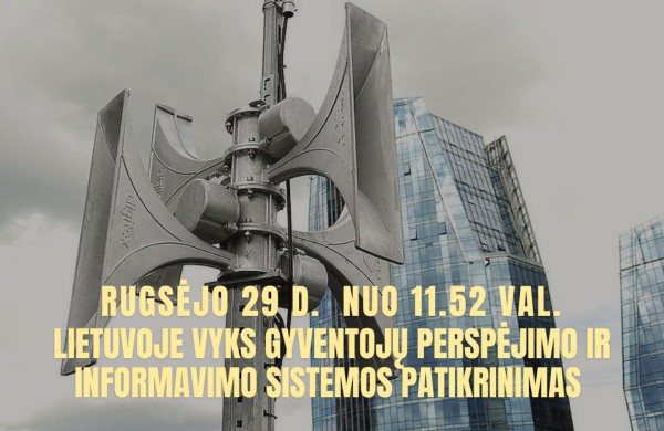 Visoje Lietuvoje kauks sirenos – vyks perspėjimo sistemos patikrinimas