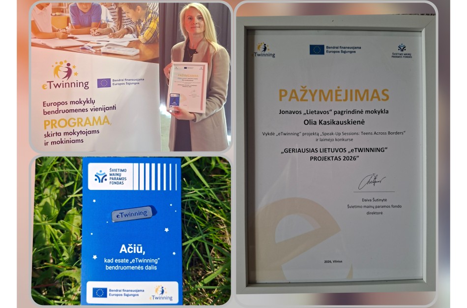 „Lietavos“ sėkmė nacionaliniuose „eTwinning“ apdovanojimuose - įvertintas tarptautinis mokinių projektas