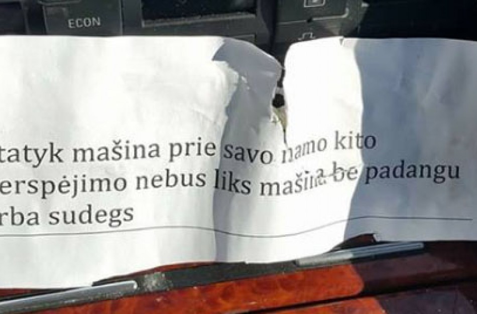 Mano kieme statysi mašiną? Sudeginsiu!