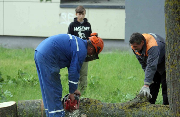 Tarnybos šalina vėtros padarinius, dalis gyventojų liko be elektros ir vandens