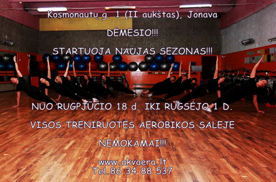 Kviečia į nemokamas aerobikos treniruotes