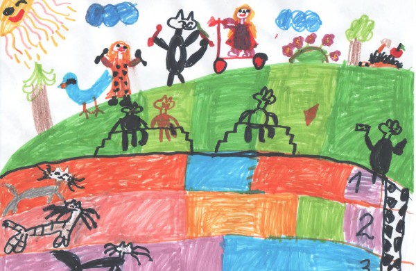 Pirmokų piešiniai  - apie saugumą bei aktyvumą