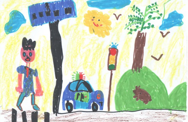 Pirmokų piešiniai  - apie saugumą bei aktyvumą