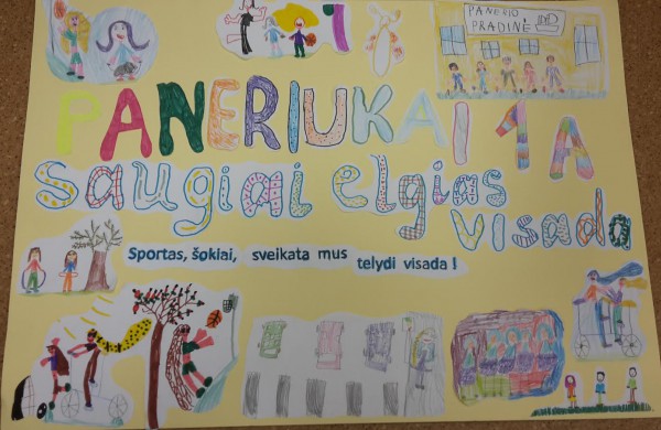 Pirmokų piešiniai  - apie saugumą bei aktyvumą