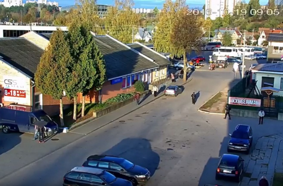 Vaizdo kameros užfiksavo vagystę iš automobilio (filmuota medžiaga)