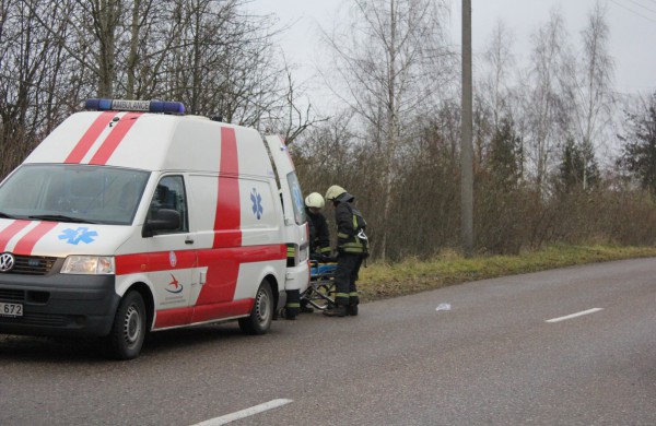 Panerių gatvėje apvirto automobilis, sužeistas vairuotojas