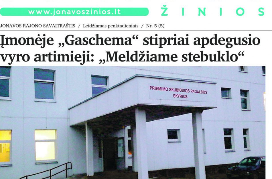 Savaitraščio „Jonavos žinios“ anonsas