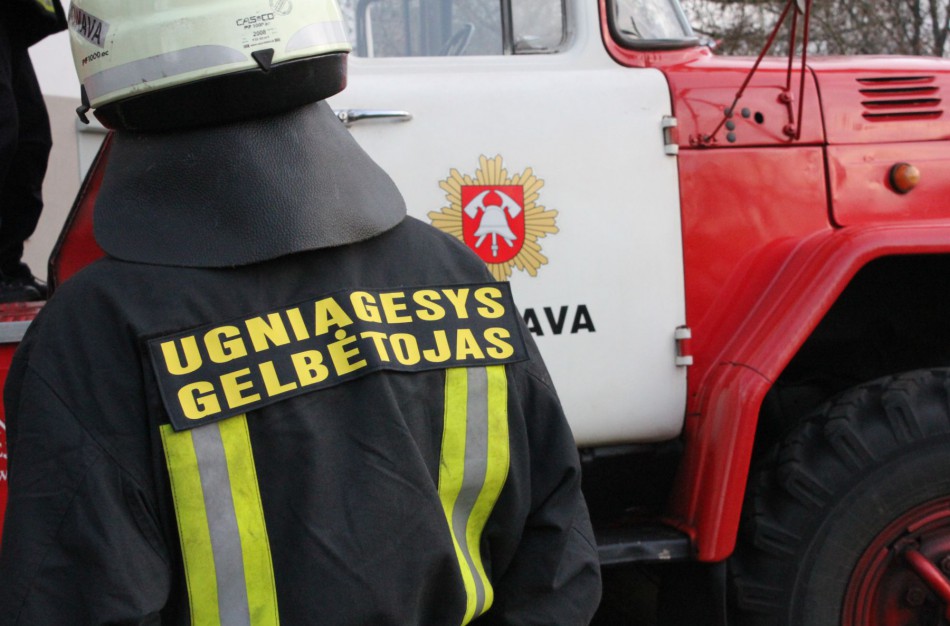 Grasino ginklu, išvertė kiemo vartus ir padegė automobilį