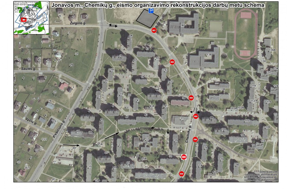 Keičiasi eismo organizavimo tvarka rekonstruojamoje Chemikų gatvėje