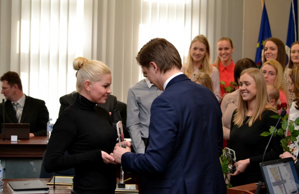 „Achema-KKSC“ tinklinio komanda sveikinimų sulaukė ir Savivaldybėje