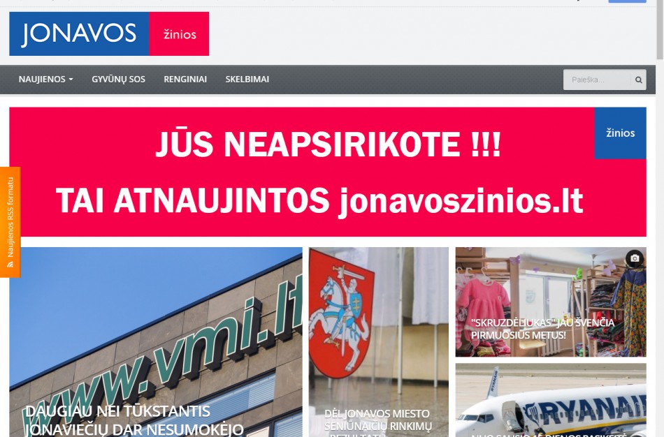 Atsinaujinęs jonavoszinios.lt portalas - daugiau laisvės skaitytojams 