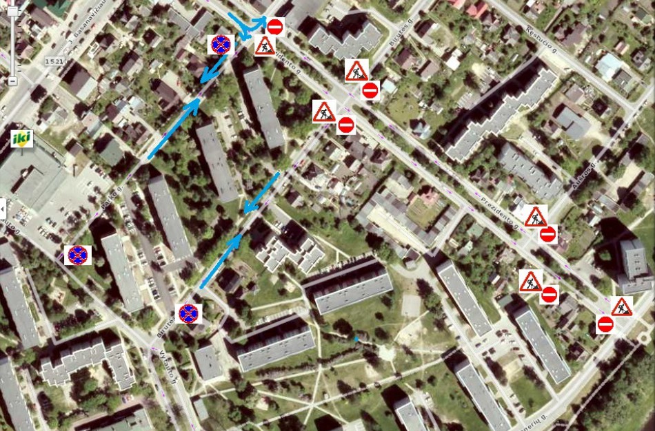 Keičiasi eismo organizavimas Prezidento gatvėje