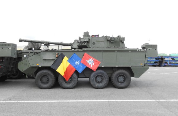 Belgijos kariuomenės konvojus pasipuošė Vyčiu