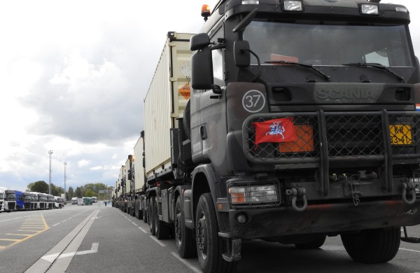 Belgijos kariuomenės konvojus pasipuošė Vyčiu