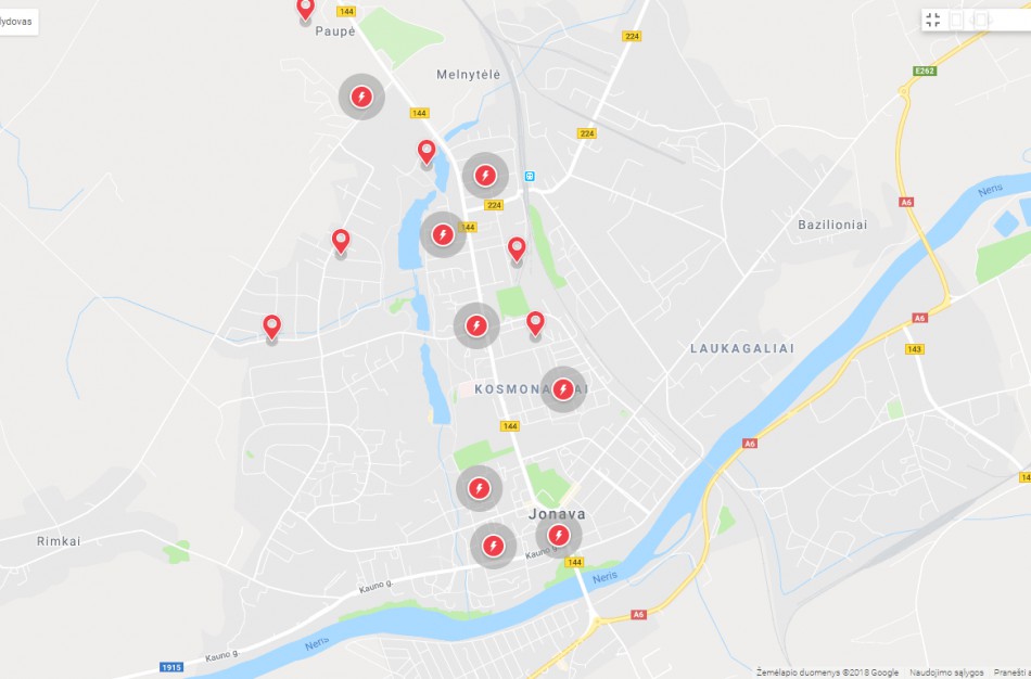 Jonavos rajone elektros energijos tiekimo gedimai