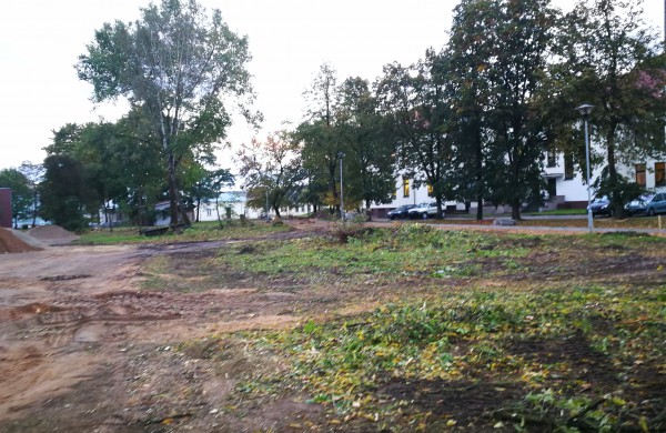 Kodėl Ramybės skvere staigiai pradėta šalinti medžius?