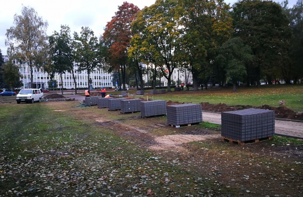 Kodėl Ramybės skvere staigiai pradėta šalinti medžius?